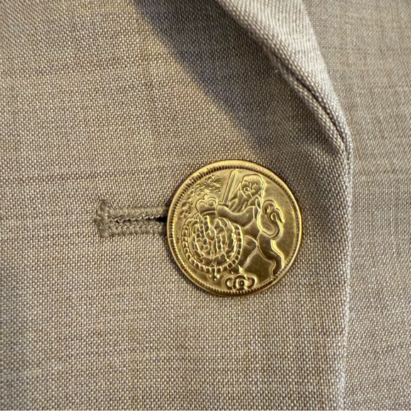 J.Crew Vivienne Italian Wool Blazer Tan Gold Button Women’s 12T Tall - Picture 8 of 16